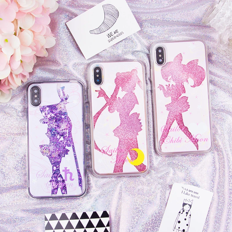 Sailor Moon Liquid Glitter Stars Phone Case AD11578 Andester