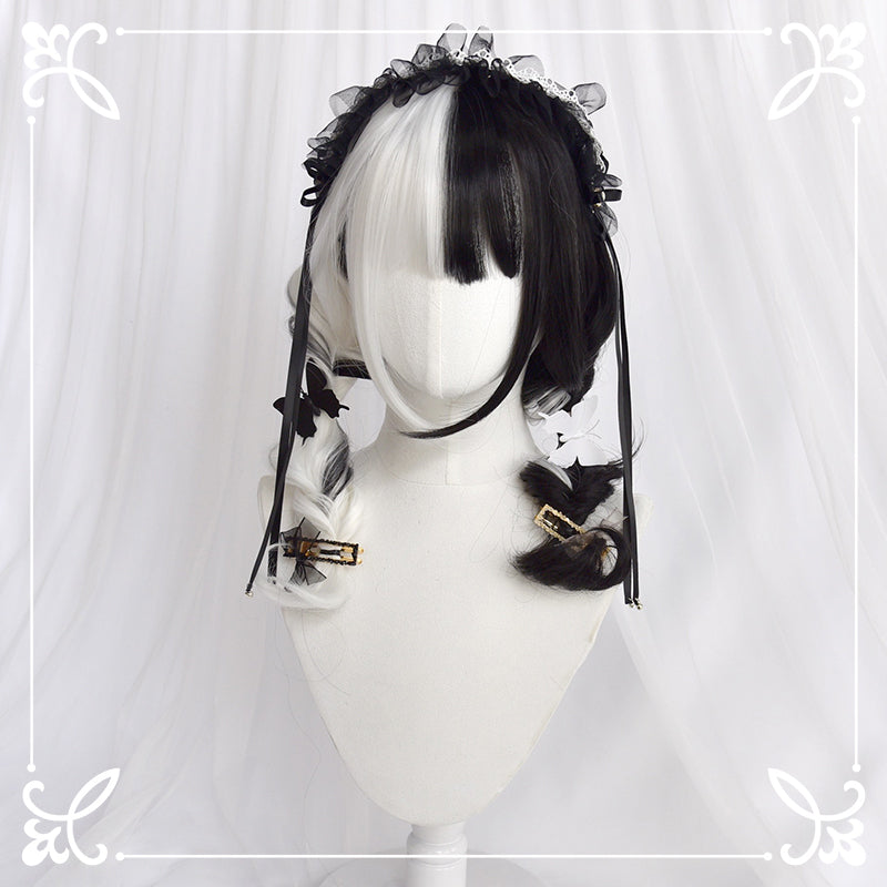 Lolita Half Black Half White Wig AD11075 Andester