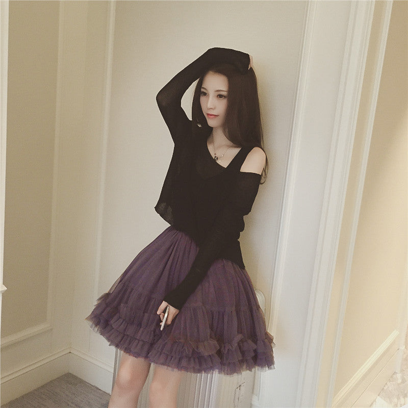 Tulle skirt outfit clearance korean