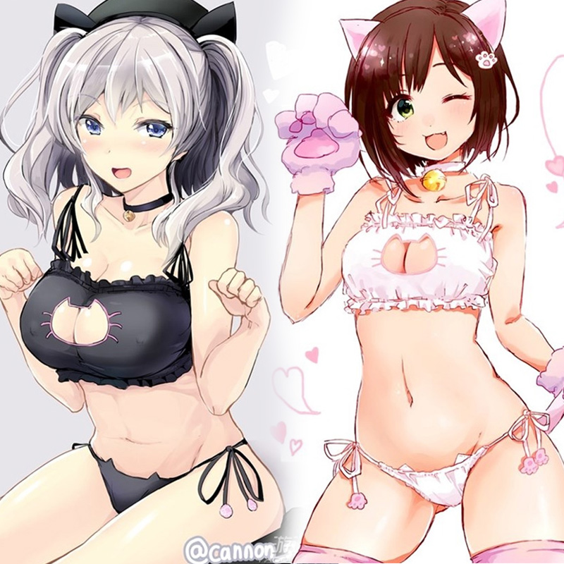 Trajes Sexy 2021 Love Live! Maid Lingerie Kawaii Kitty Cat Bordado