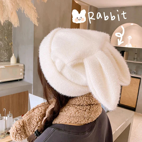 Kawaii Rabbit Ear Hat Plush Beret  AD21081