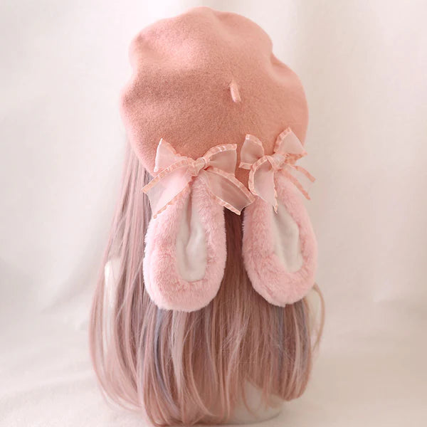 Rabbit Ear Hat Bow Beret  AD21078