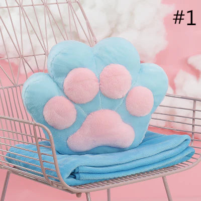 Cat Paw Pillow + Blanket AD21125