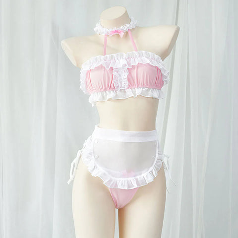 Pink Lace Maid Lingerie Set AD21136