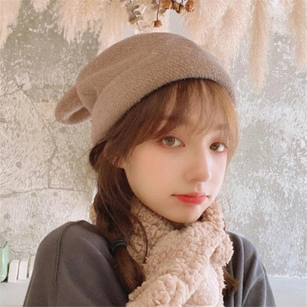 Kawaii Rabbit Ear Hat Plush Beret  AD21081