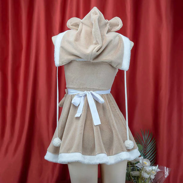 Plush Bow Bear Maid Dress AD21156