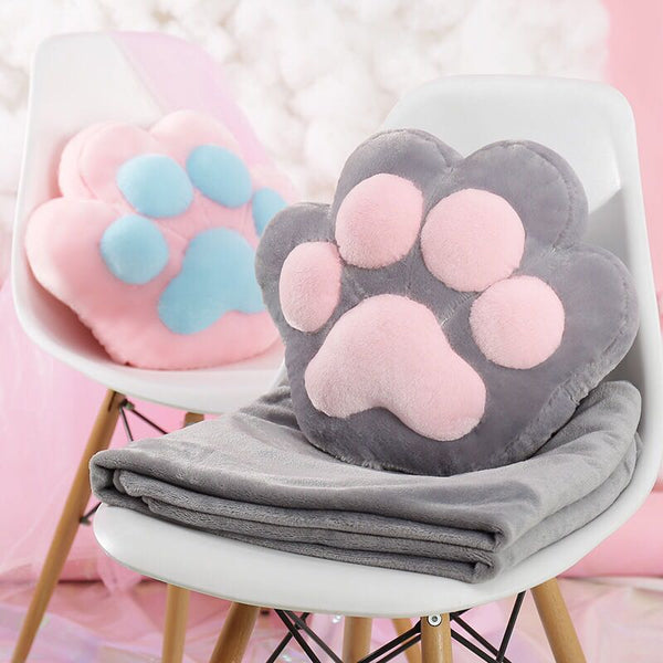 Cat Paw Pillow + Blanket AD21125