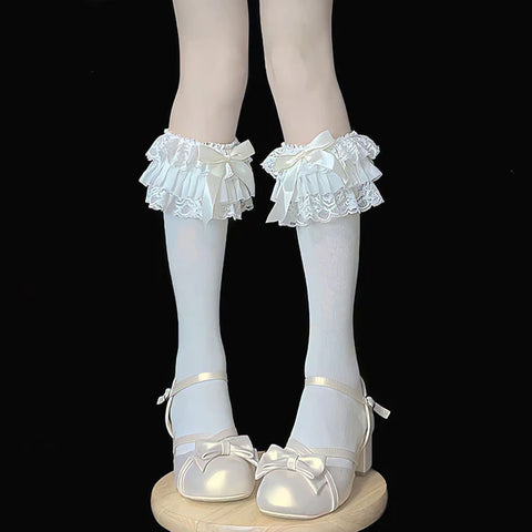 Lace Bow Flower Socks AD21098