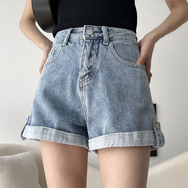 High Waist Denim Shorts AD21153