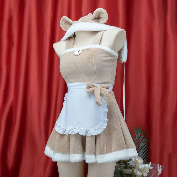 Plush Bow Bear Maid Dress AD21156