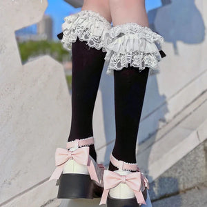 Lace Bow Flower Socks AD21098