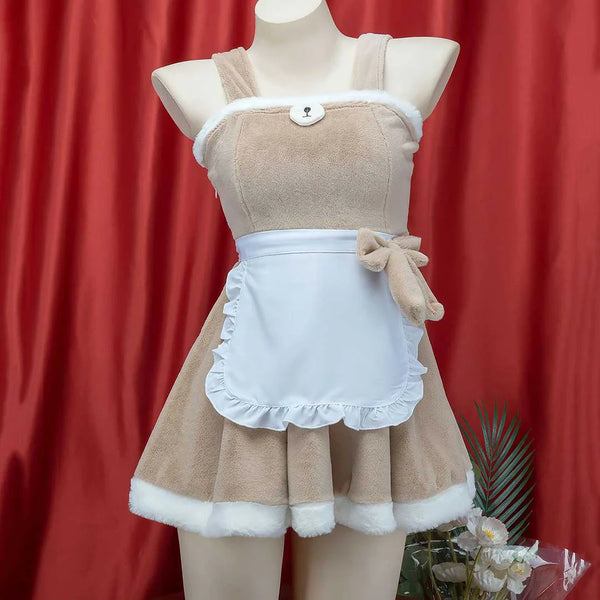 Plush Bow Bear Maid Dress AD21156