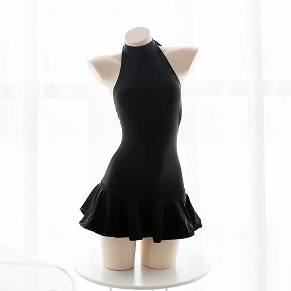 Black Bow Swimsuit Dress AD21108