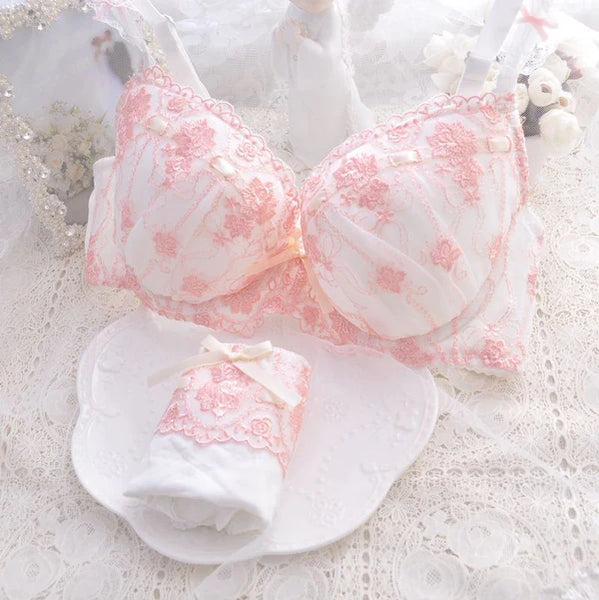 Lace Floral Bow Underwear Set AD21189