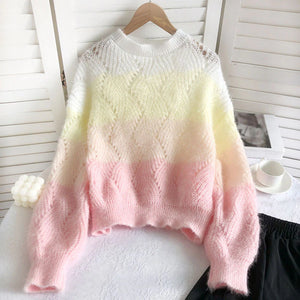 Kawaii Rainbow Striped Sweater AD21141