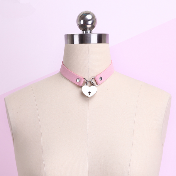 Harajuku Heart Key locker Collar AD11417