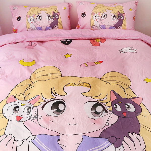 Pink Sailor Moon Bed Sheet Set AD10422