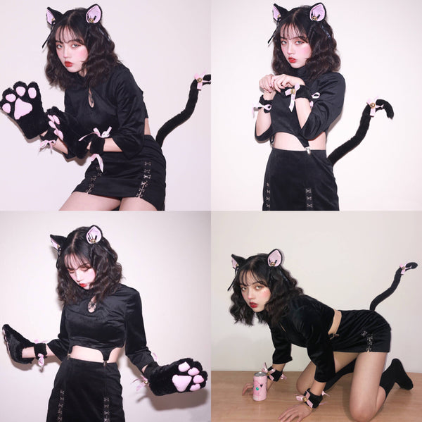 Cosplay Cat Gloves Ear Set AD10451