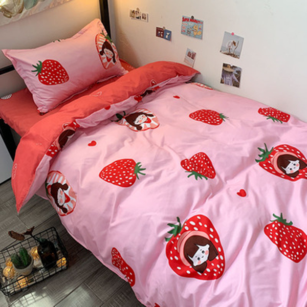 Strawberry Bed Sheet 4 Pieces AD11831